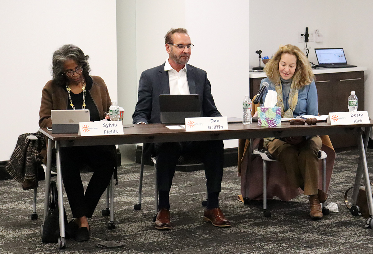 From left to right, RAD Board Treasurer Sylvia Fields, RAD Board Vice-Chair Dan Griffin, and RAD Board Chair Dusty Kirk