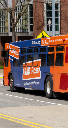 RAD Pass public transportation bus